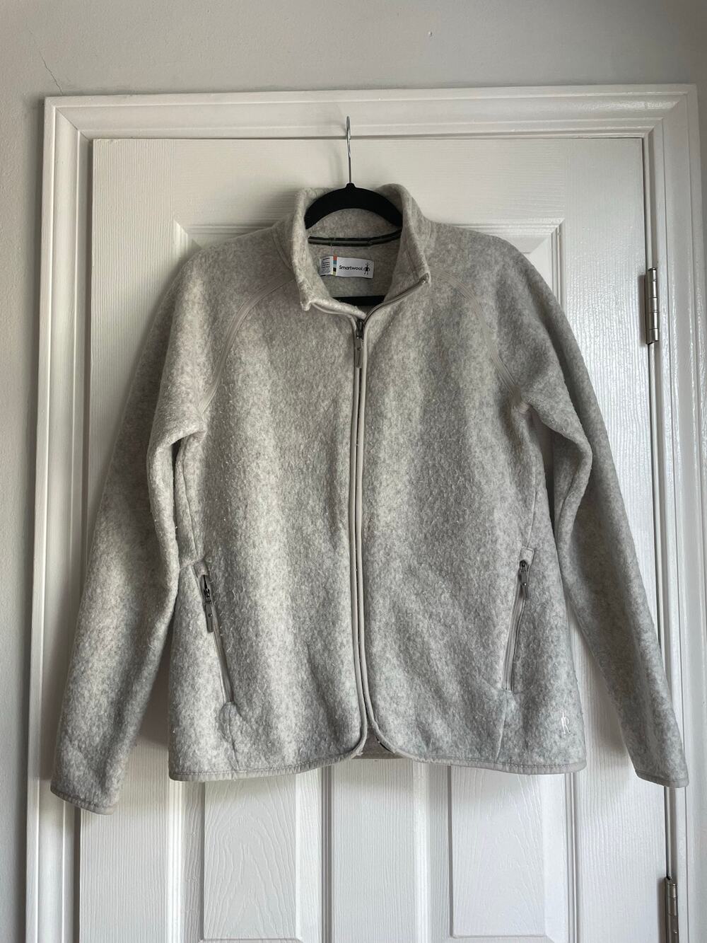 Smartwool Womens Hudson Trail Fleece Full Zip Jacket Gray Sz L Gorpcore